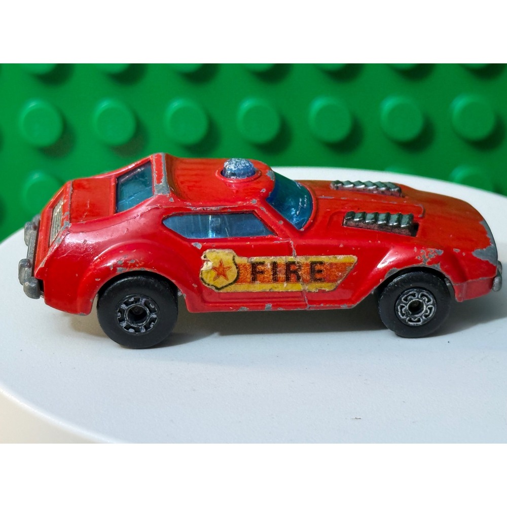 Vintage 1976 Matchbox Superfast No 64 Fire Chief Red Diecast Car Lesney England